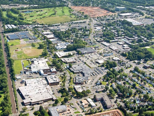 Aerial shot of properties